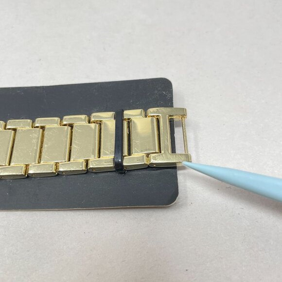 New York & Co Gold-Tone Watch Embellished Face Links Quartz Analog - Picture 7 of 8